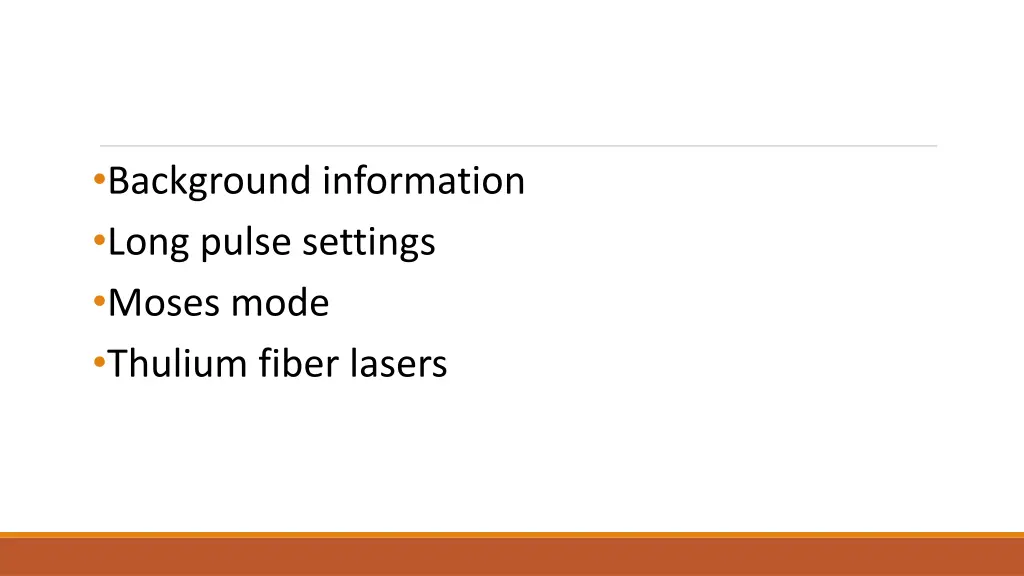 background information long pulse settings moses