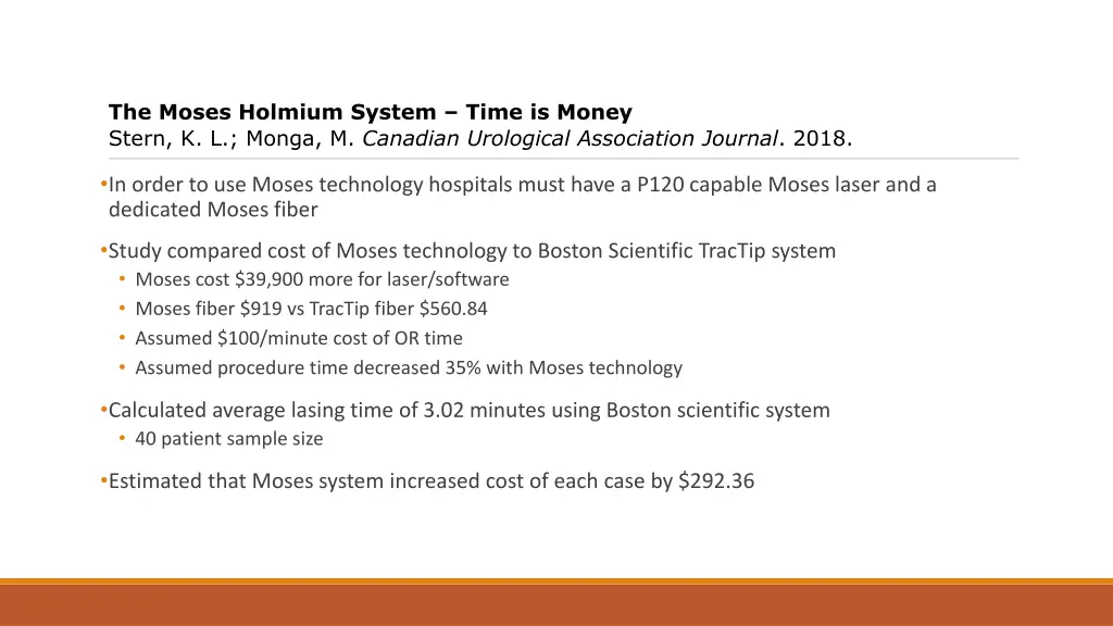 the moses holmium system time is money