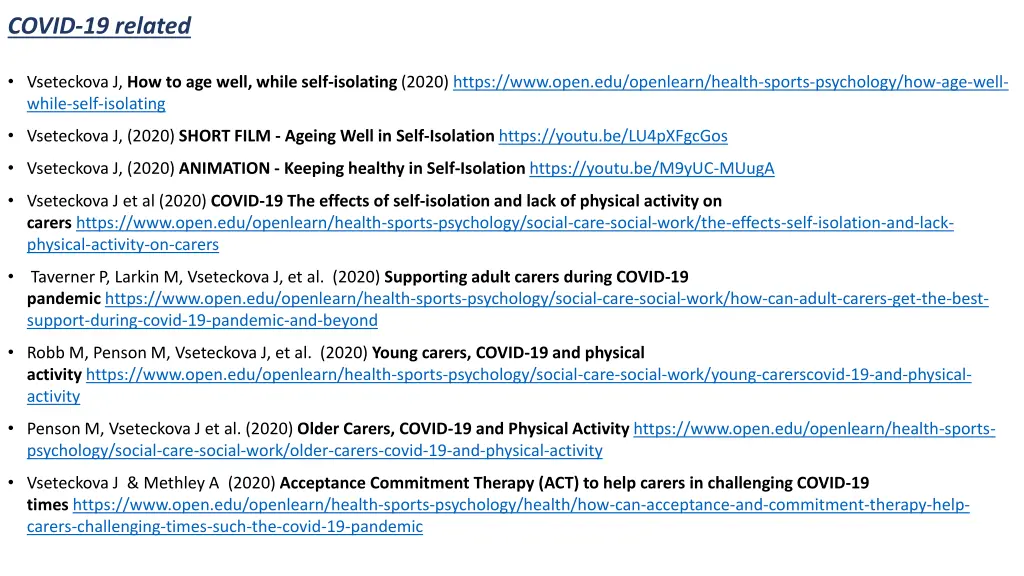 covid 19 related