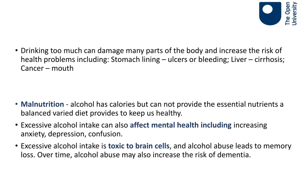 drinking too much can damage many parts