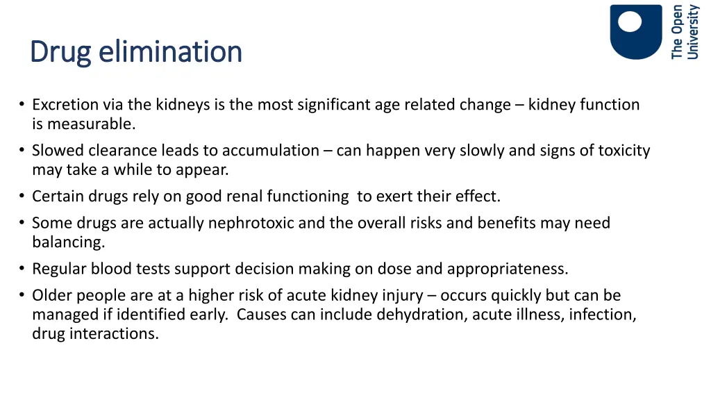 drug elimination drug elimination