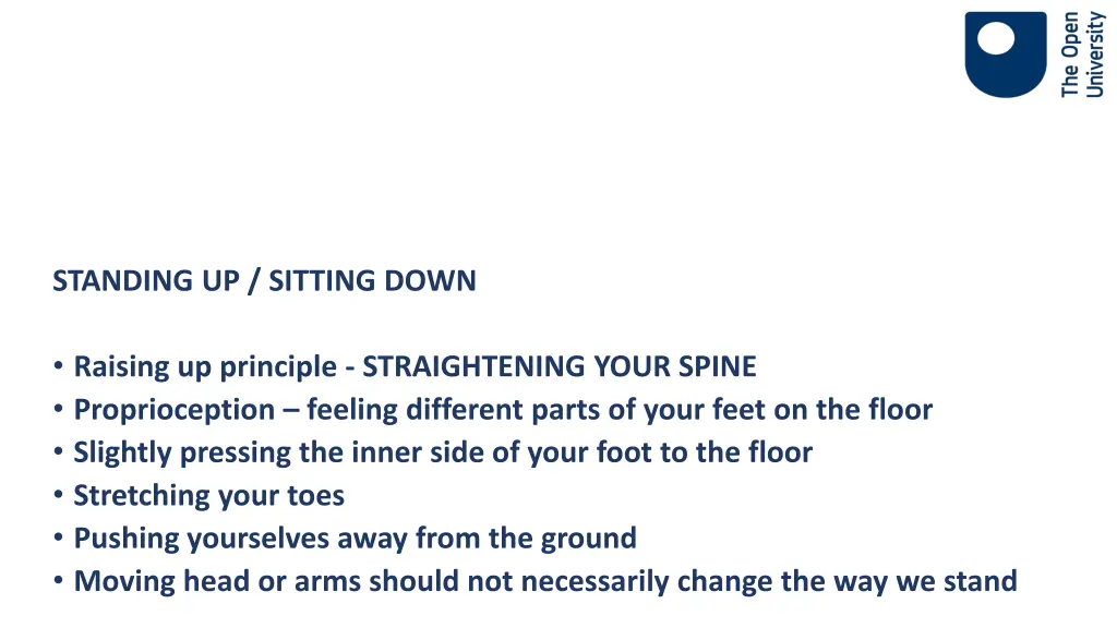 standing up sitting down