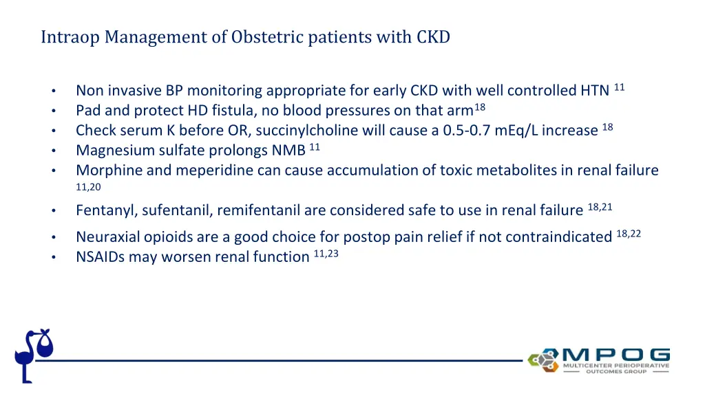 intraop management of obstetric patients with ckd