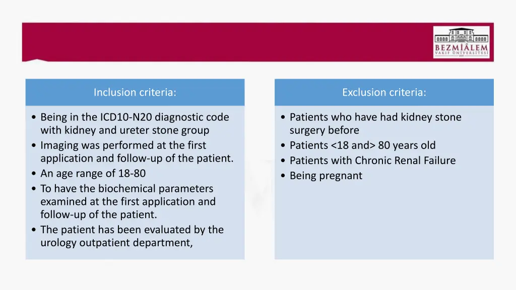 inclusion criteria