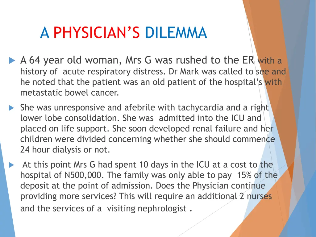 a physician s dilemma
