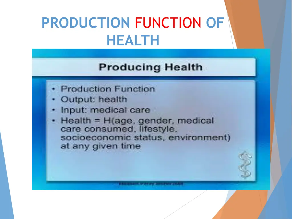 production function of health