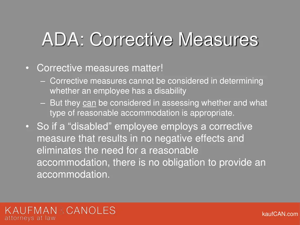 ada corrective measures