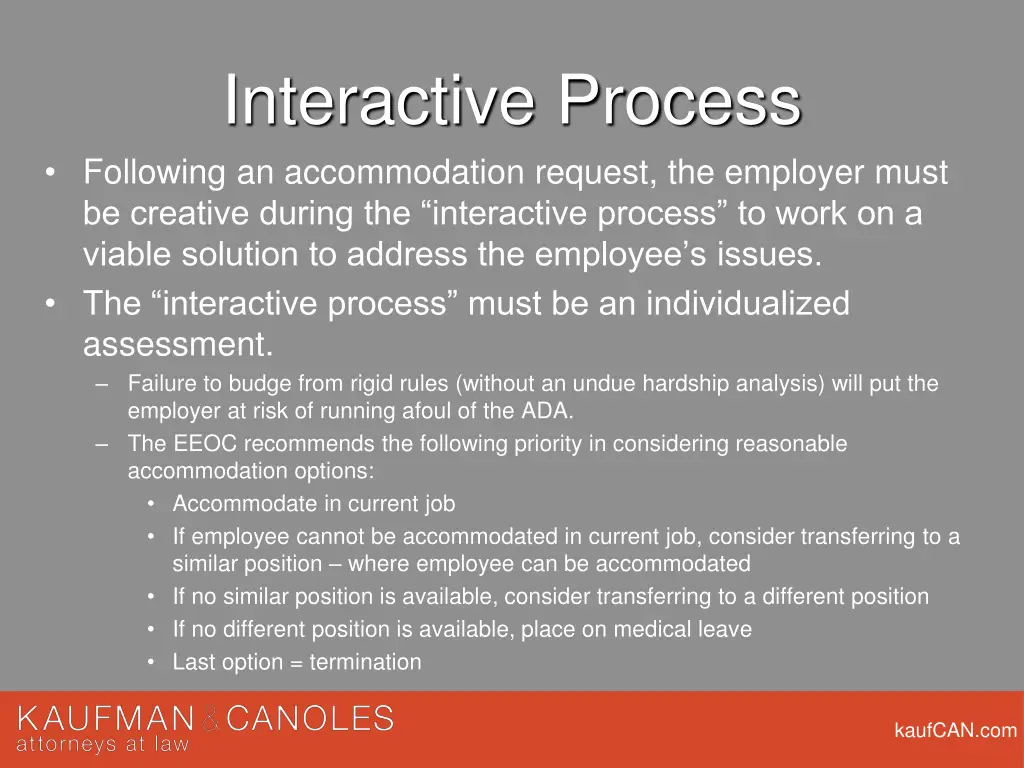 interactive process following an accommodation