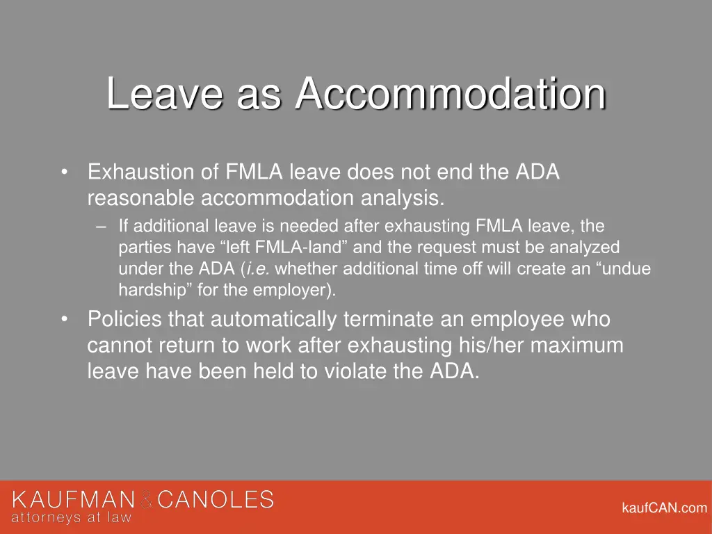 leave as accommodation