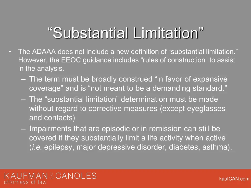 substantial limitation