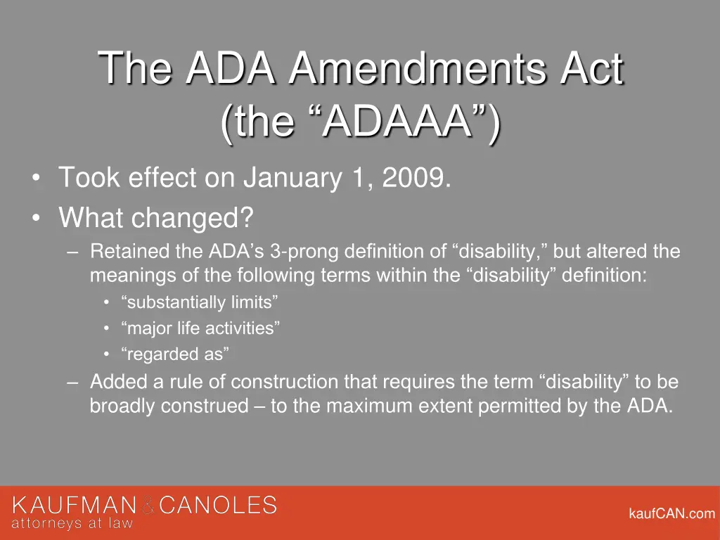 the ada amendments act the adaaa