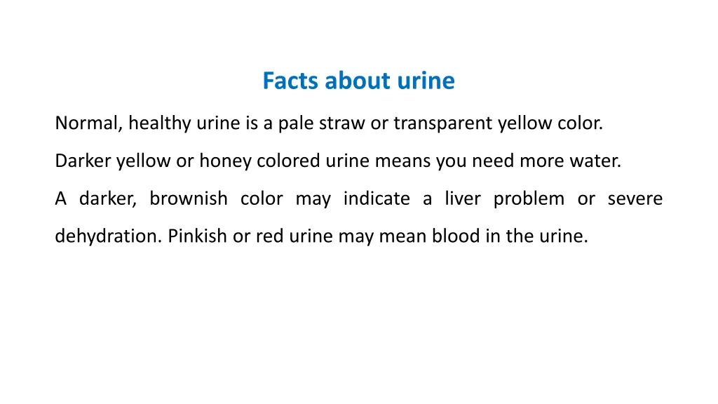 facts about urine