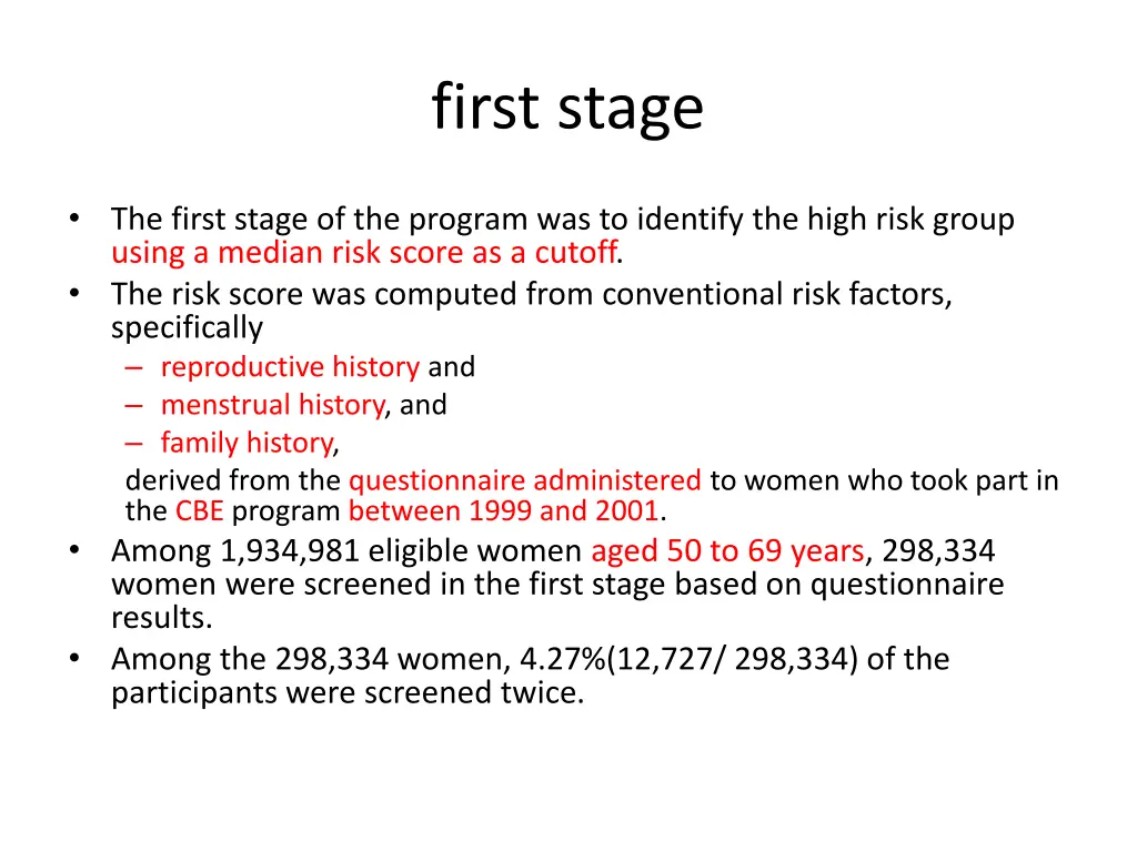 first stage