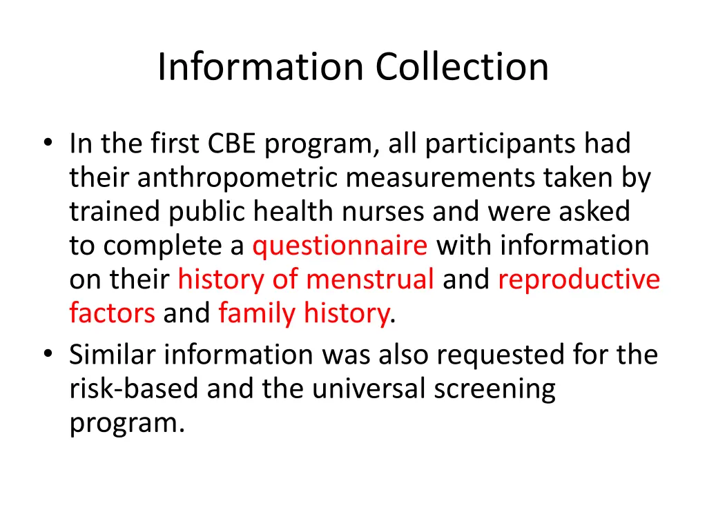 information collection