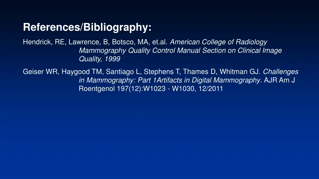 references bibliography