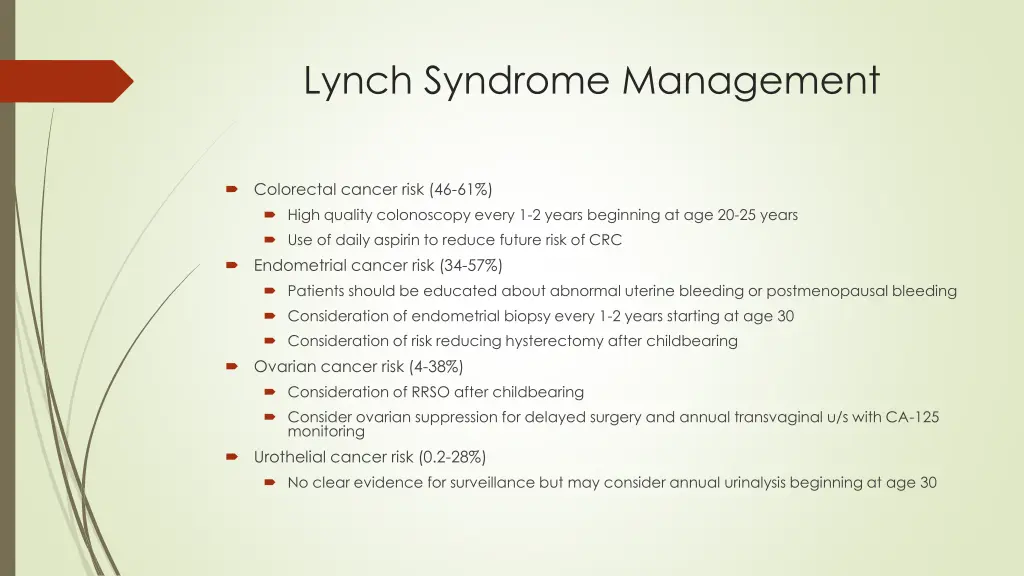lynch syndrome management