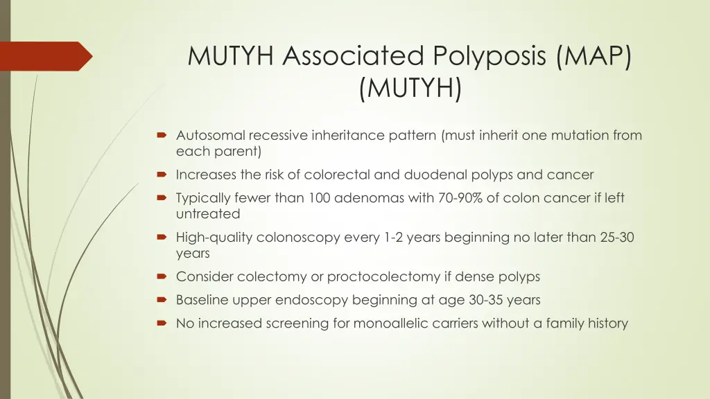 mutyh associated polyposis map mutyh