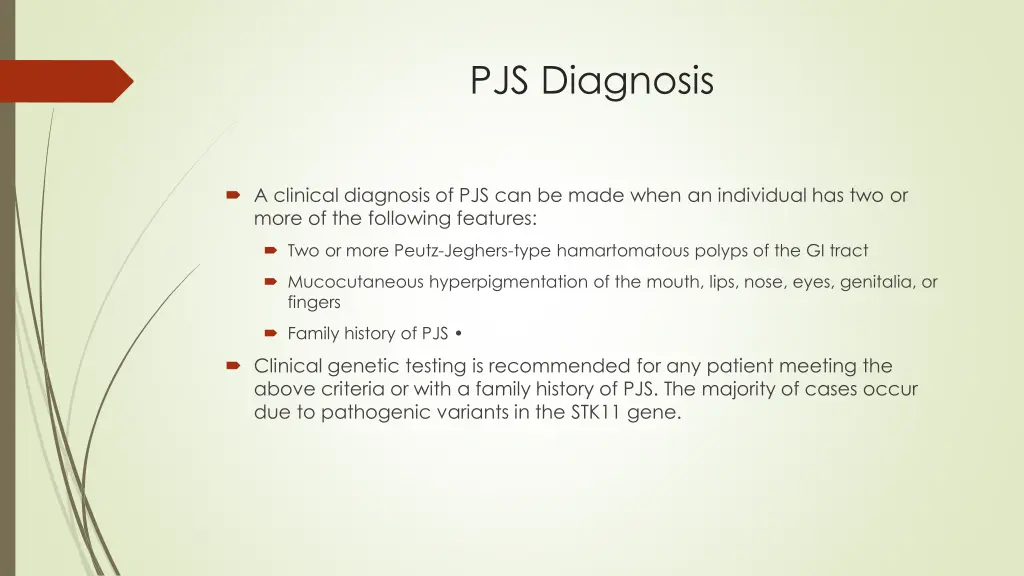 pjs diagnosis