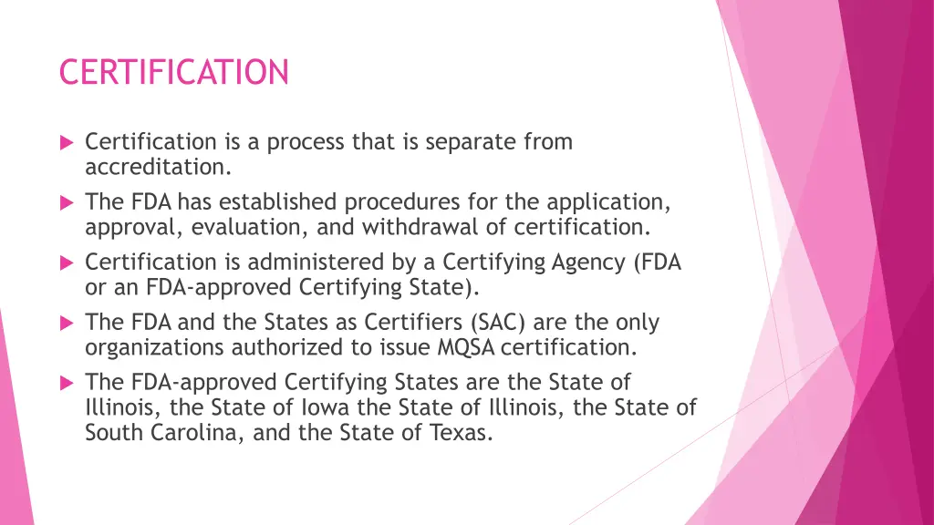 certification