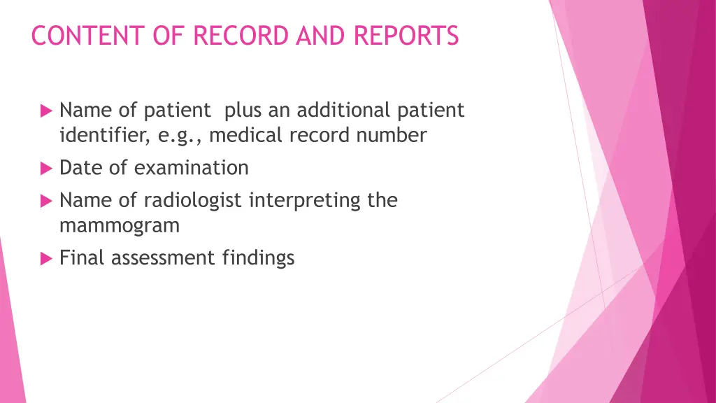 content of record and reports