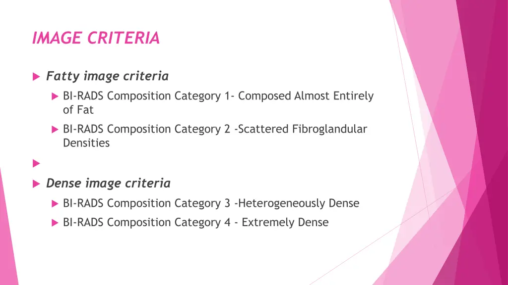 image criteria