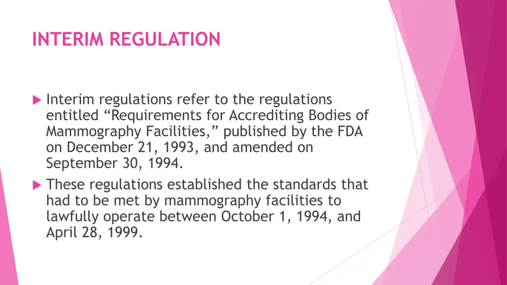 interim regulation