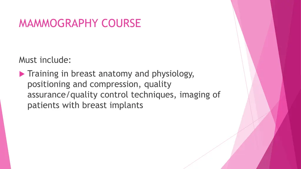 mammography course