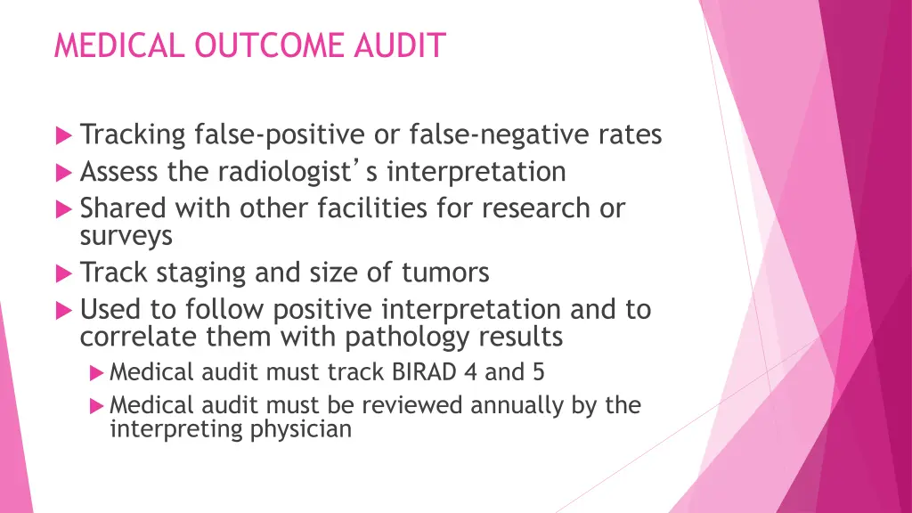 medical outcome audit