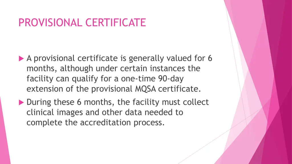provisional certificate
