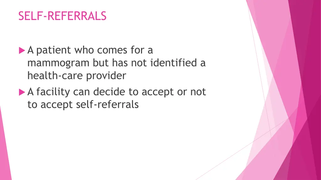 self referrals
