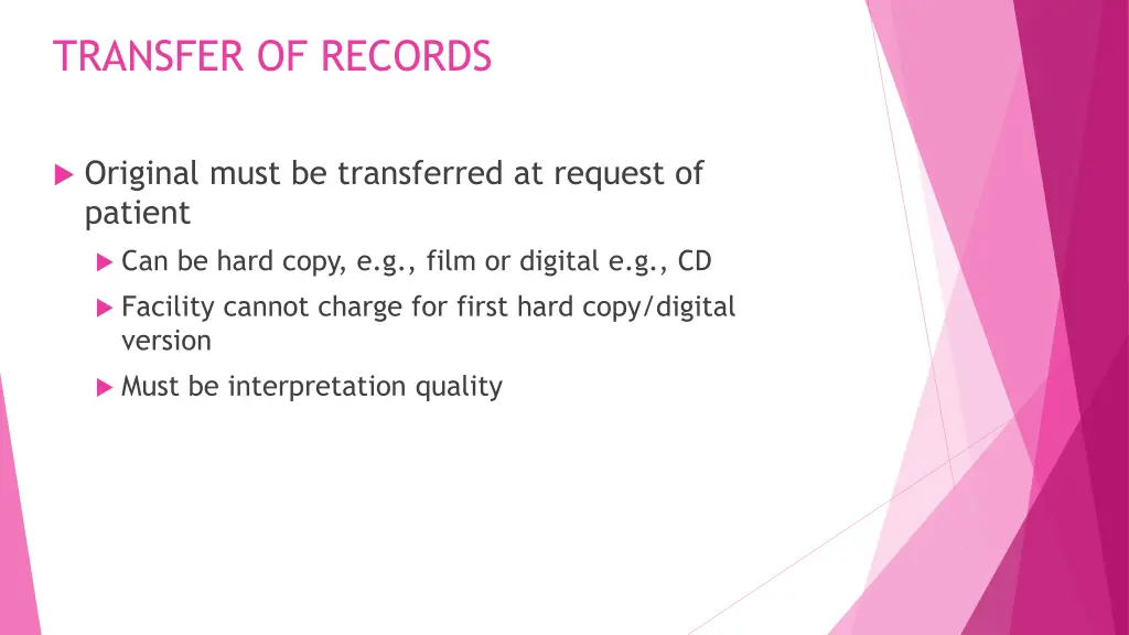 transfer of records