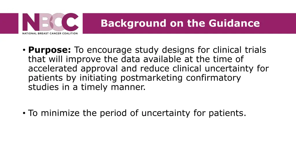 background on the guidance