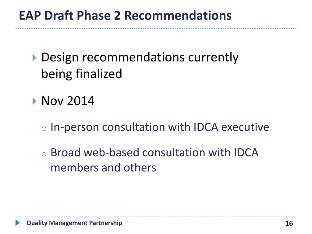 eap draft phase 2 recommendations
