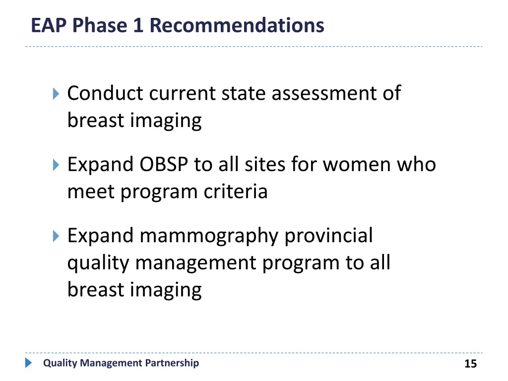 eap phase 1 recommendations