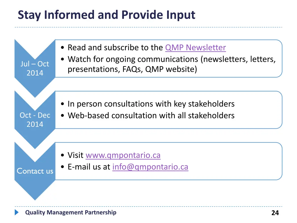 stay informed and provide input