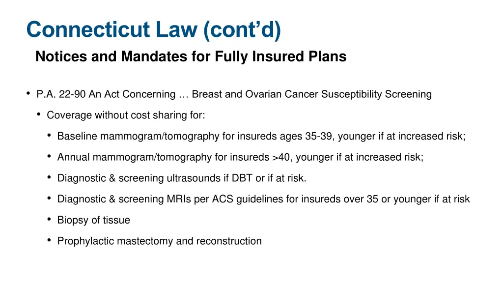 connecticut law cont d notices and mandates