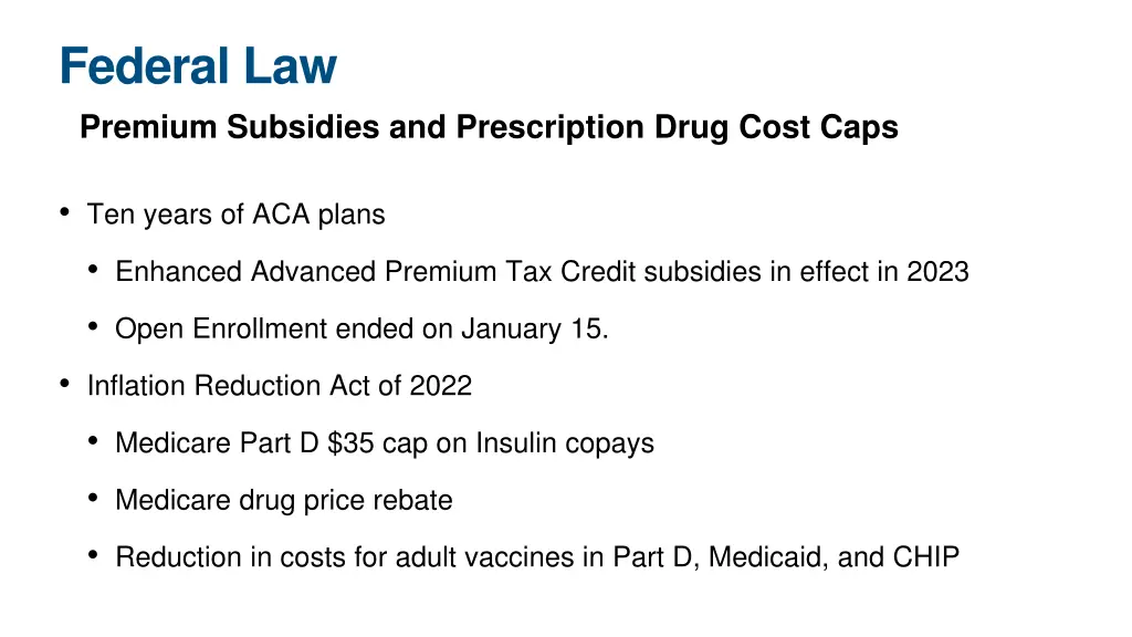federal law premium subsidies and prescription