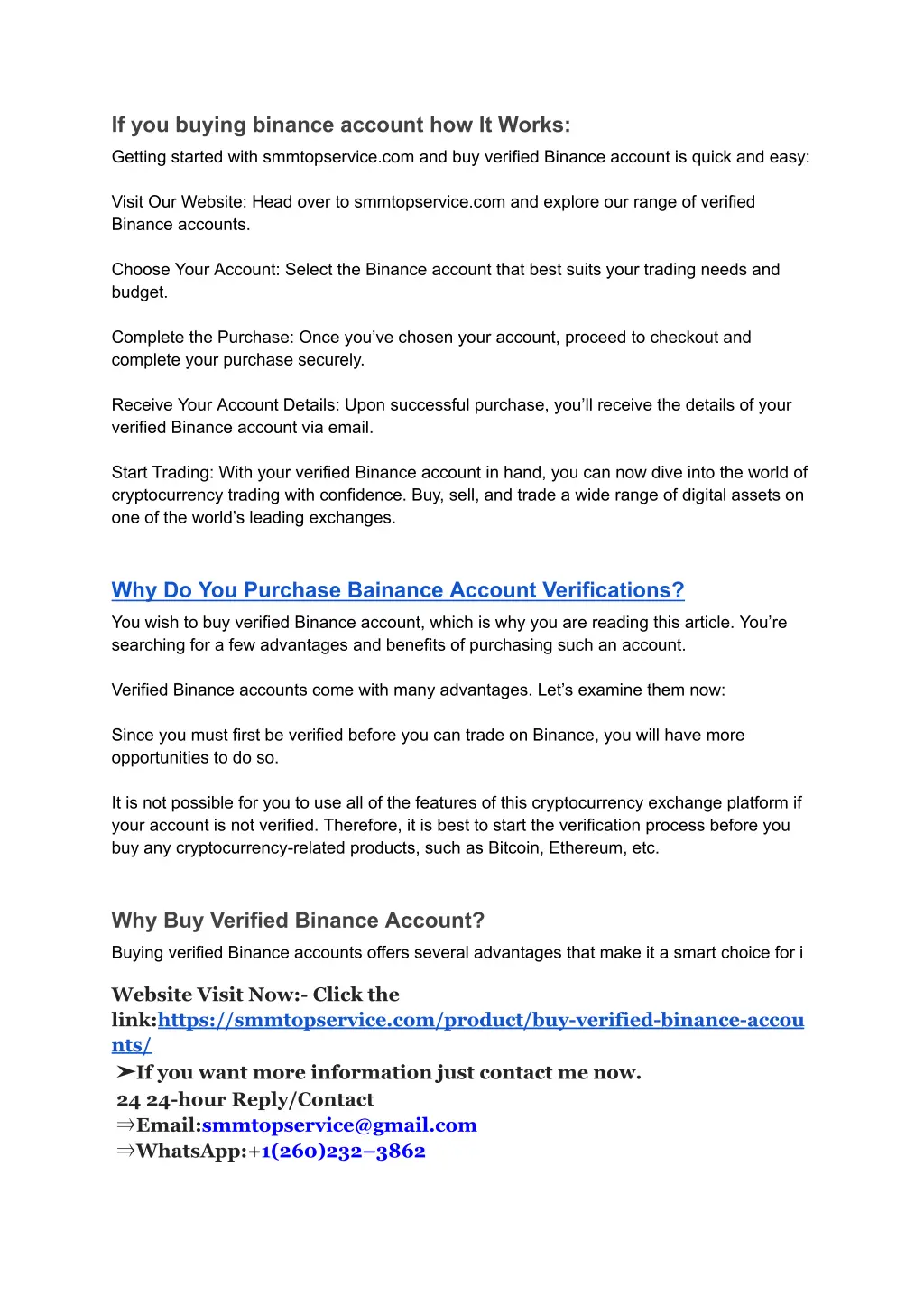 if you buying binance account how it works