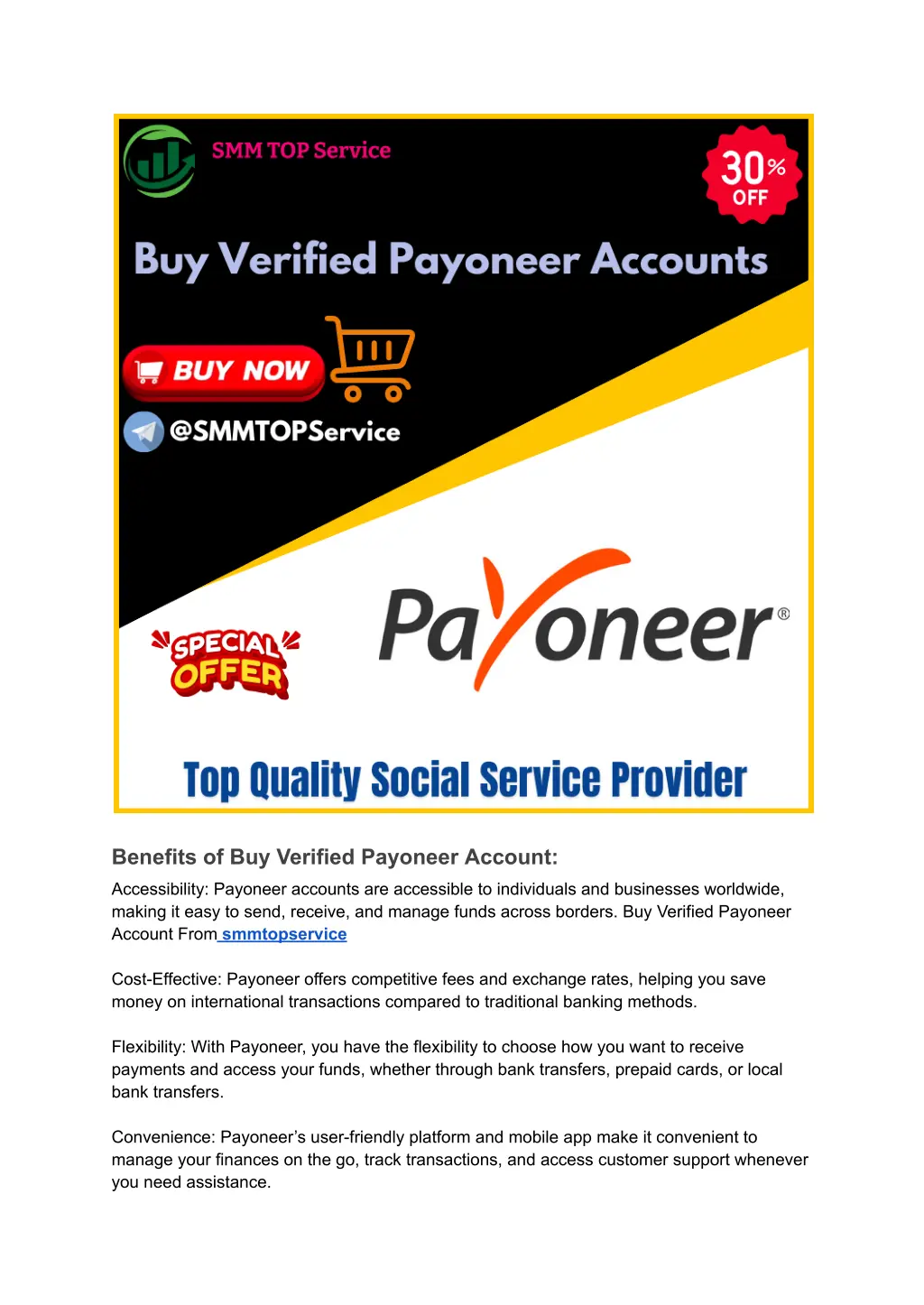 benefits of buy verified payoneer account