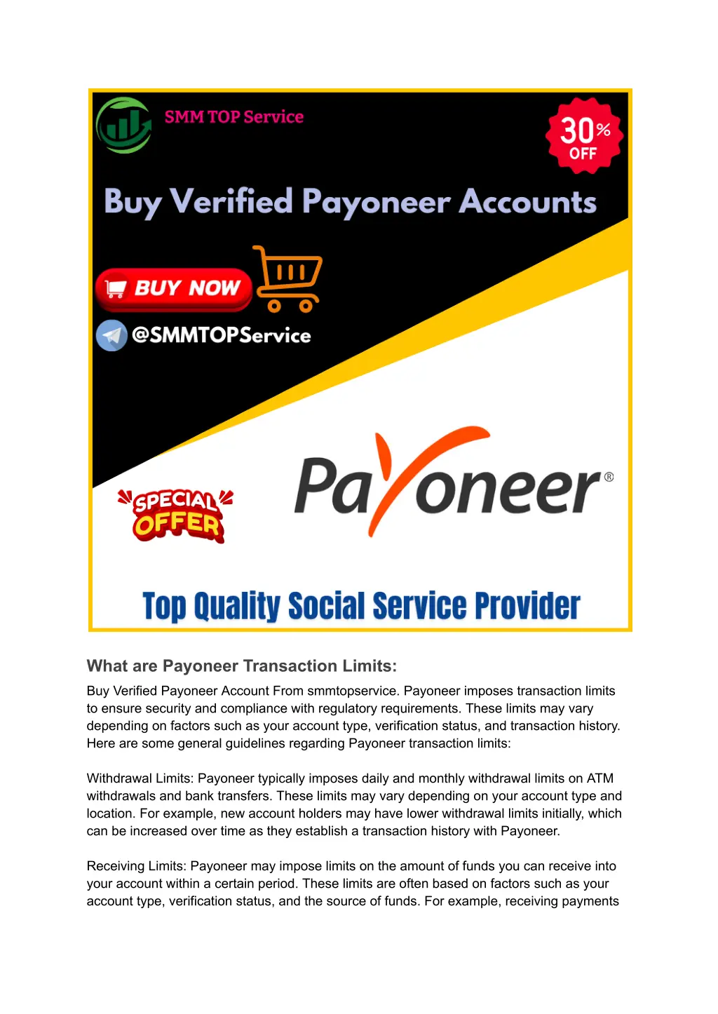 what are payoneer transaction limits
