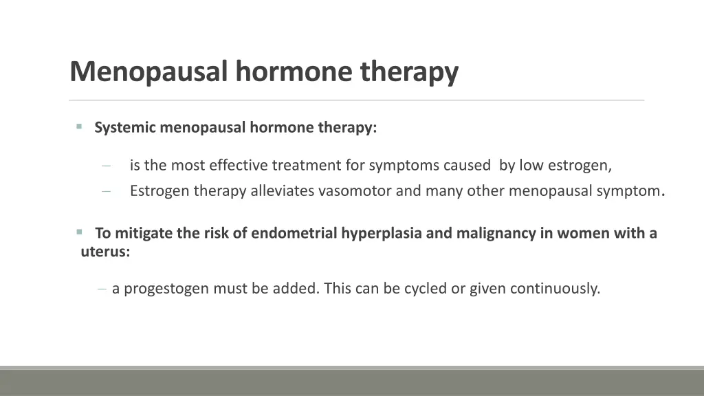menopausal hormone therapy