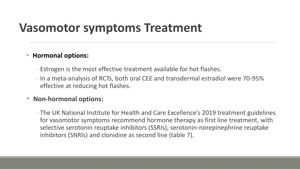 vasomotor symptoms treatment