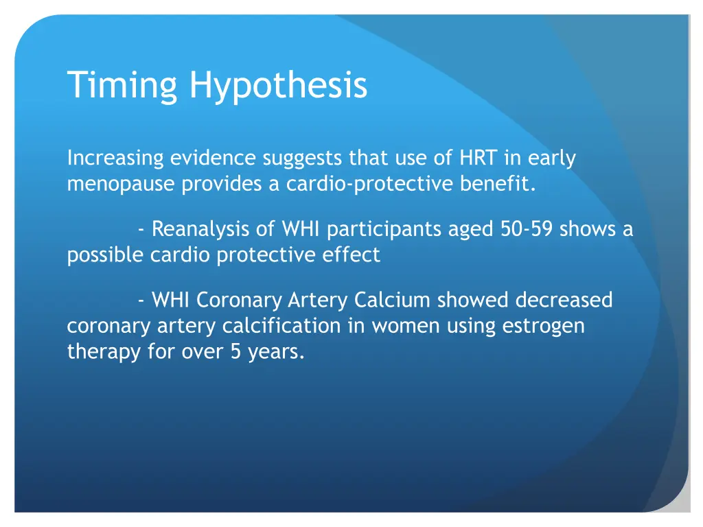 timing hypothesis