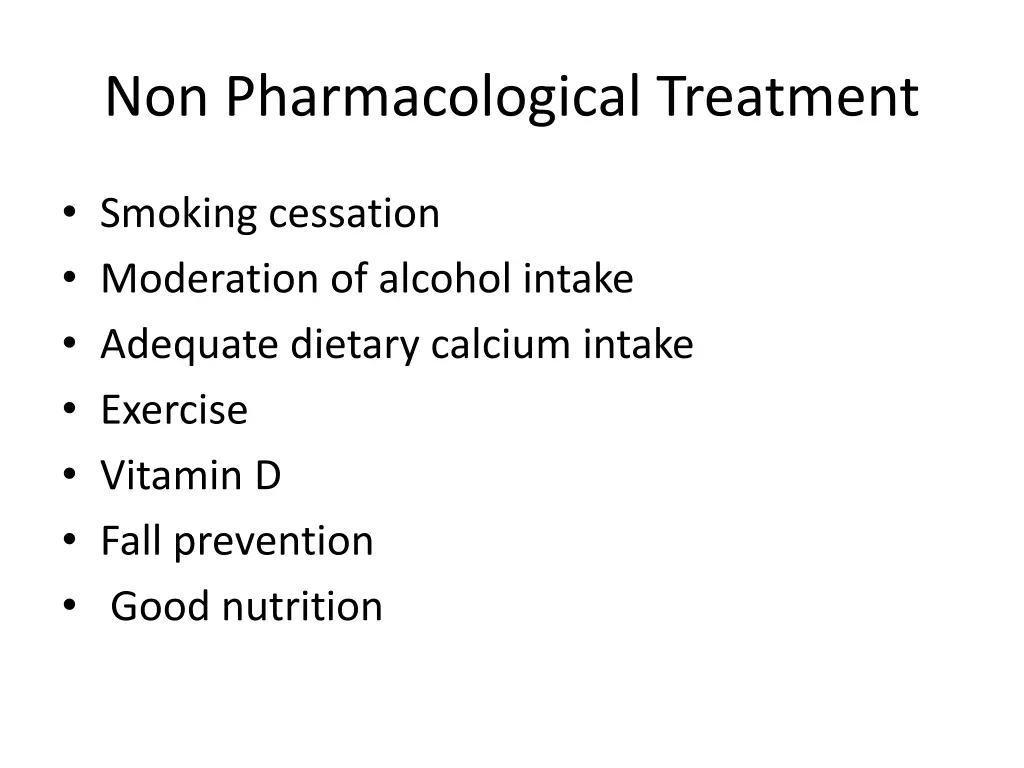 non pharmacological treatment