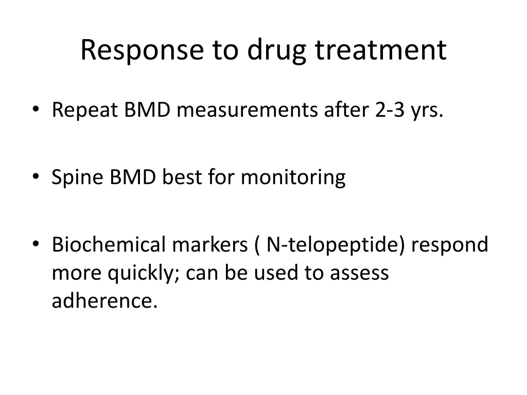 response to drug treatment