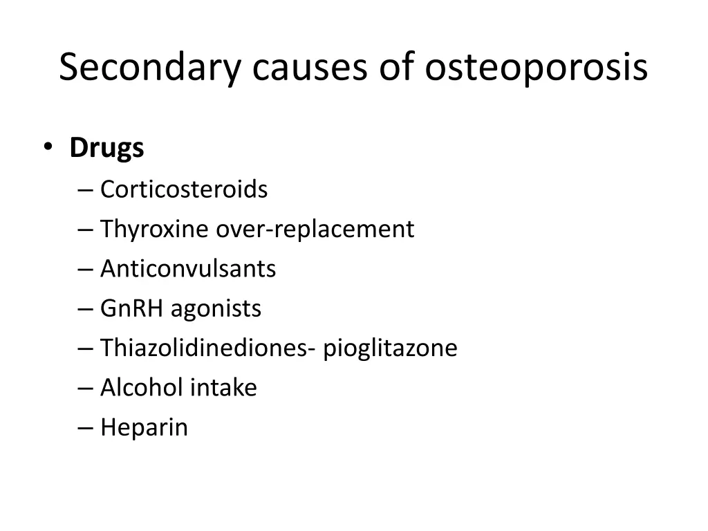 secondary causes of osteoporosis 1
