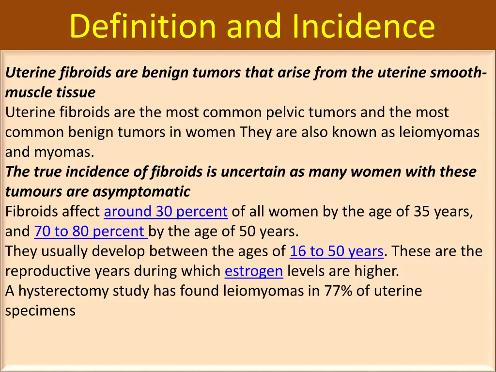 definition and incidence