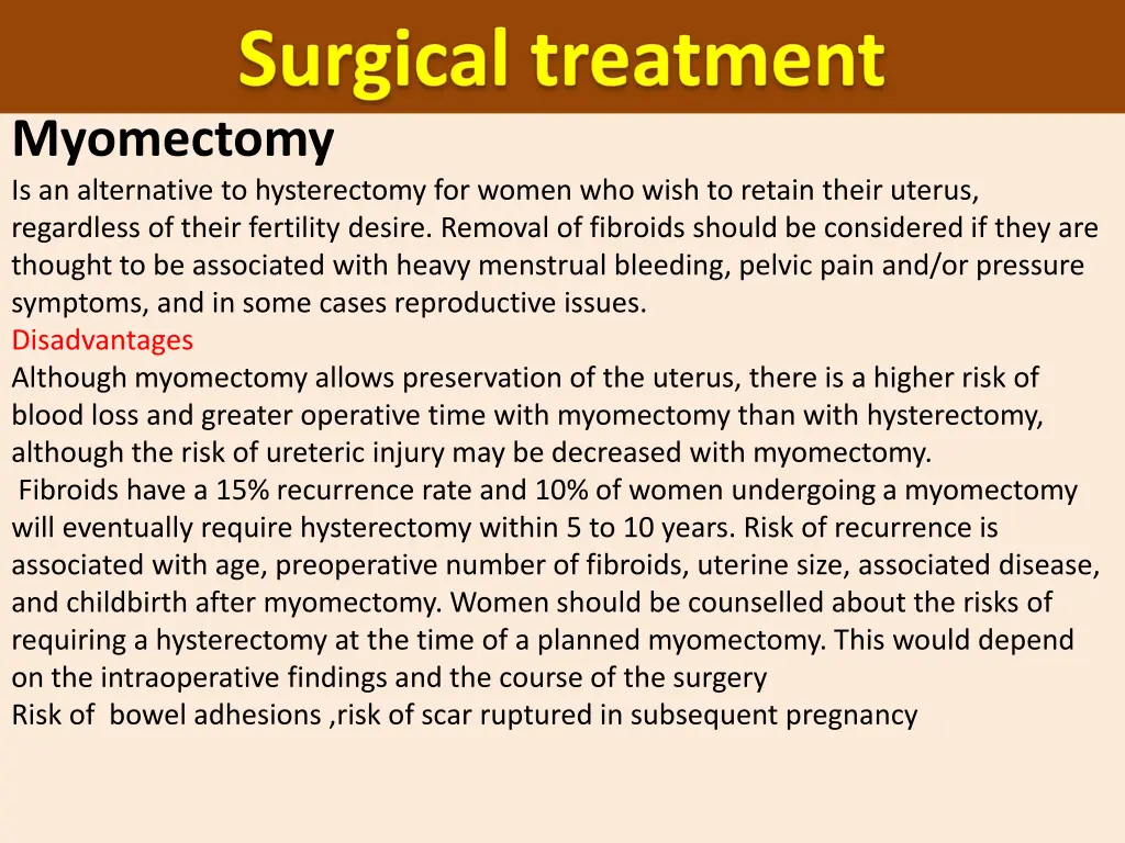 myomectomy is an alternative to hysterectomy