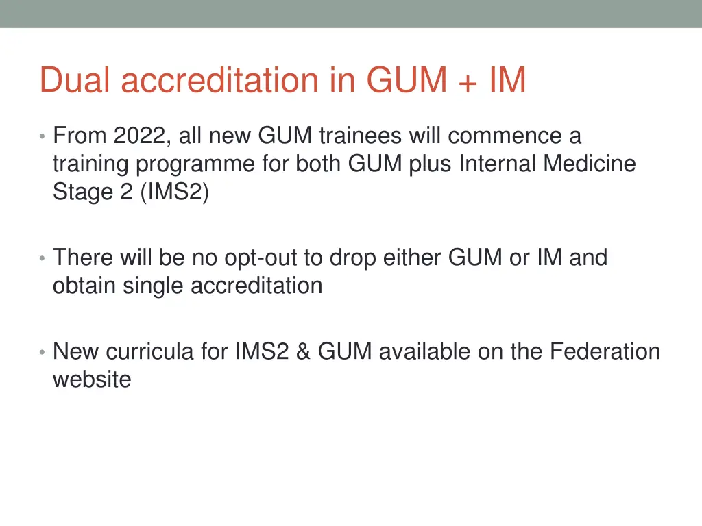 dual accreditation in gum im