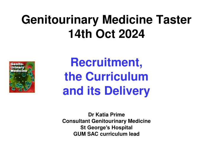 genitourinary medicine taster 14th oct 2024